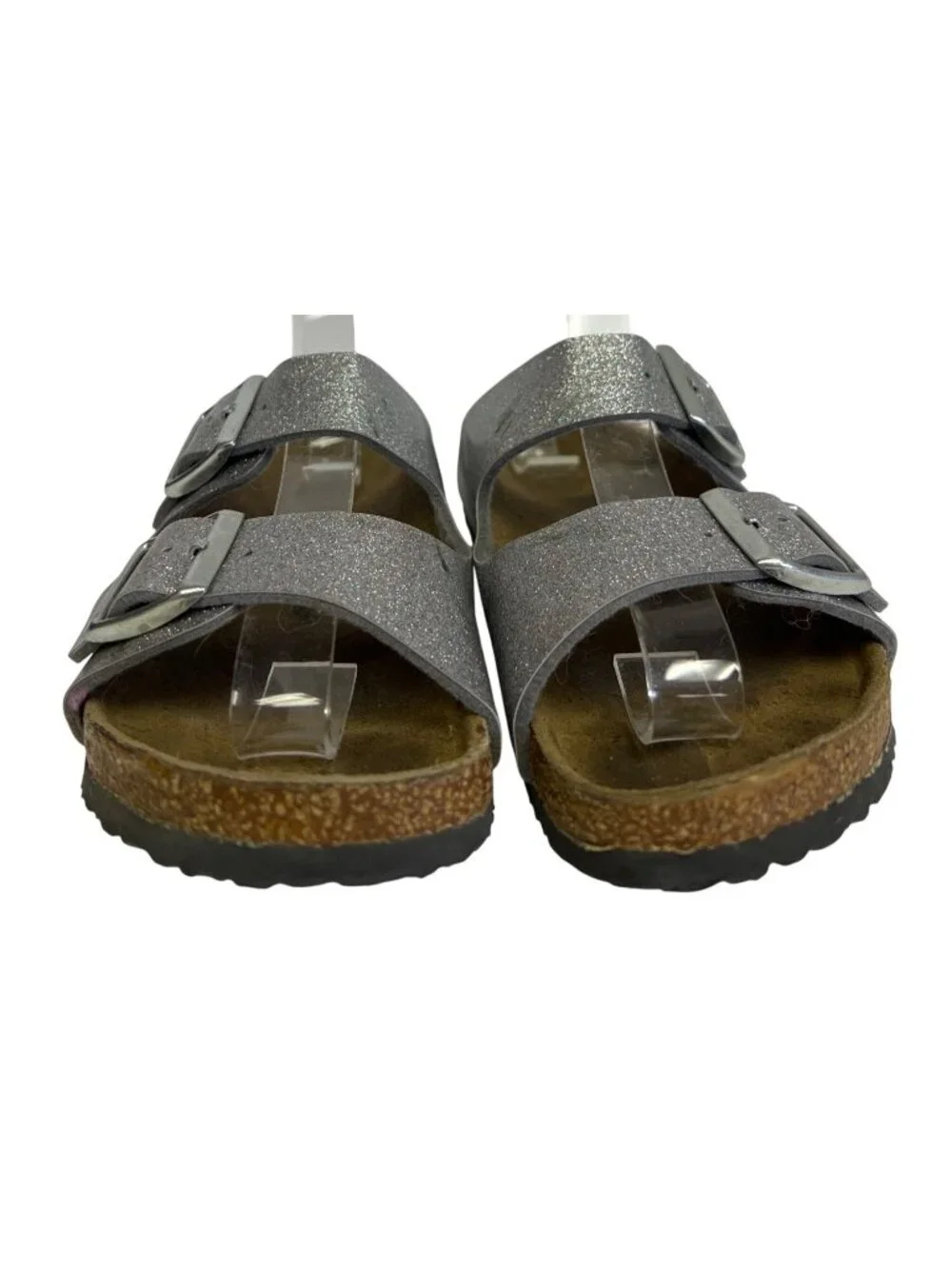 Birkenstock Arizona Kids Girls Glitter Gray Two Strap Sandals EU 33 US 2-2.5